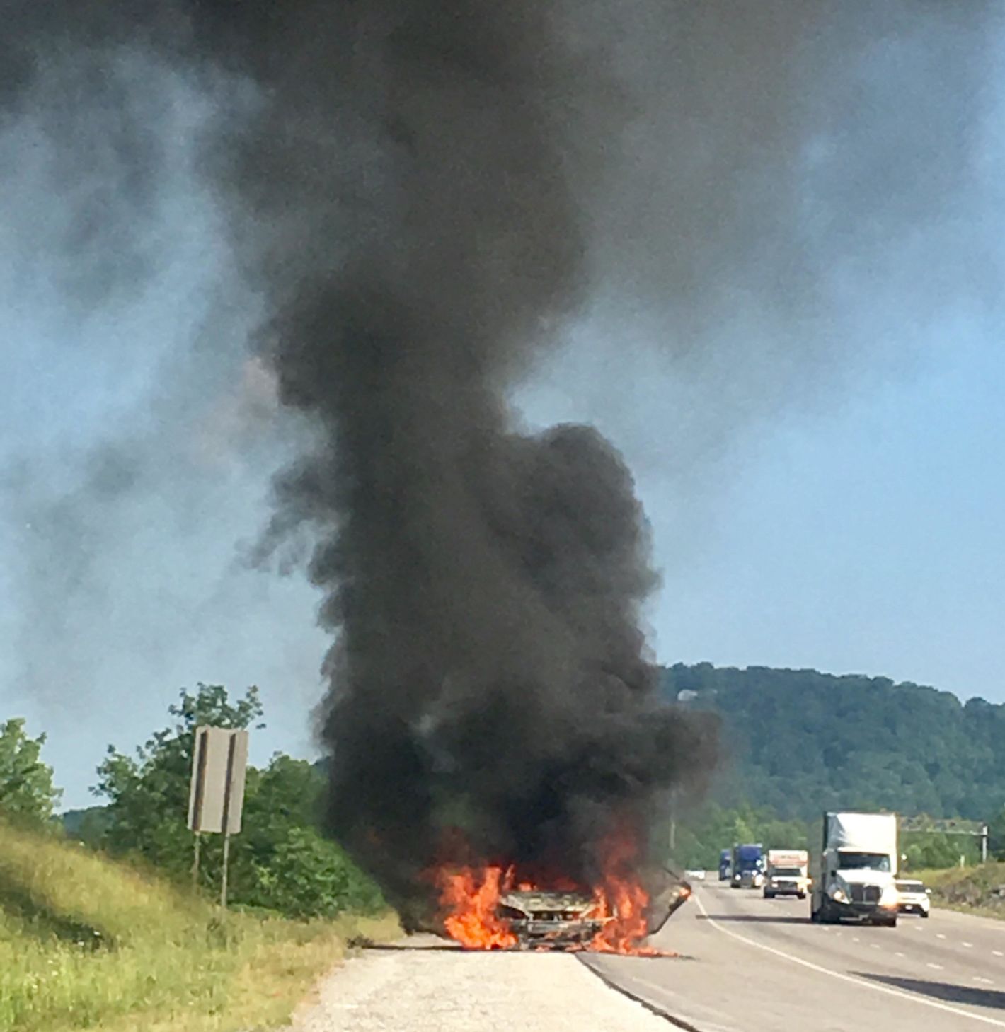 car burning